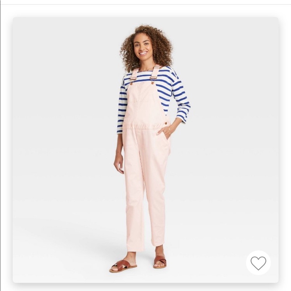 Pink maternity overalls